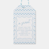 Blue Wavy Scallop Retro Baby Boy Dusche Vielen Dan Geschenkanhänger (Rückseite)