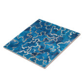 Blue Wavy Wasserfarbe Textur Fliese (Seite)