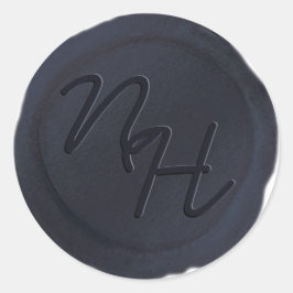 Blue Wax Siegel Initials Envelope Sticker