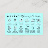 Blue Waxing Aftercare zwölf Anweisungen Visitenkarte (Rückseite)