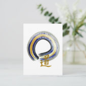 Blue Way, Zen Enso Postkarte (Stehend Vorderseite)