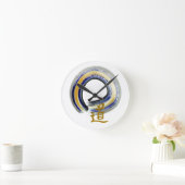 Blue Way, Zen Enso Runde Wanduhr (Zuhause)