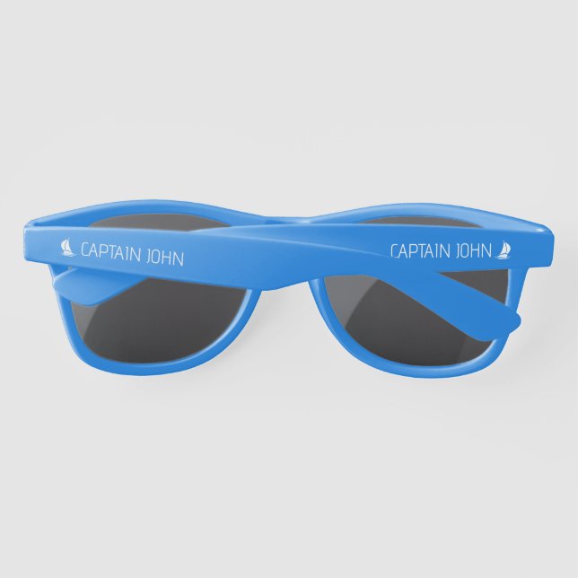 Blue Wayfarer Sonnenbrille für den Kapitän eines S (Rückseite)