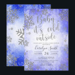 Blue Wcolor Christmas Baby Dusche Einladung<br><div class="desc">Blue Wcolor Christmas Baby Dusche Einladung</div>