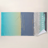 Blue Wcolor Personalisiert Beach Handtuch (Vorderseite)