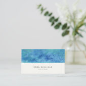 Blue Wcolor Wash Web Design Business Card Visitenkarte (Stehend Vorderseite)