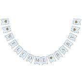 Blue Wcolor Welcome Baby Bunting Flags Wimpelkette (Alle)