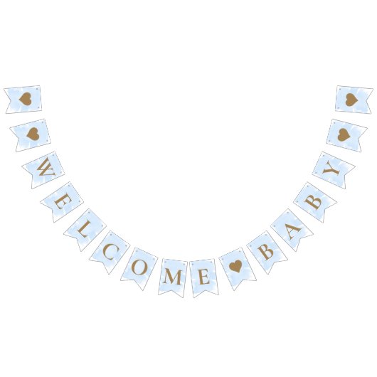 Blue Wcolor Welcome Baby Bunting Flags Wimpelkette (Alle)