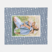 Blue We Liebe You Mama Foto Keepake Fleecedecke (Vorderseite (Horizontal))