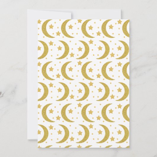 Blue We Over Moon Baby Shower Einladung (Rückseite)