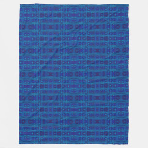 Blue weave, abstract geometric pattern, hand drawn fleecedecke