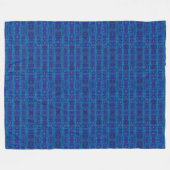 Blue weave, abstract geometric pattern, hand drawn fleecedecke (Vorderseite (Horizontal))