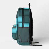 Blue Weave Pattern Backpack Bedruckter Rucksack (Rechts)