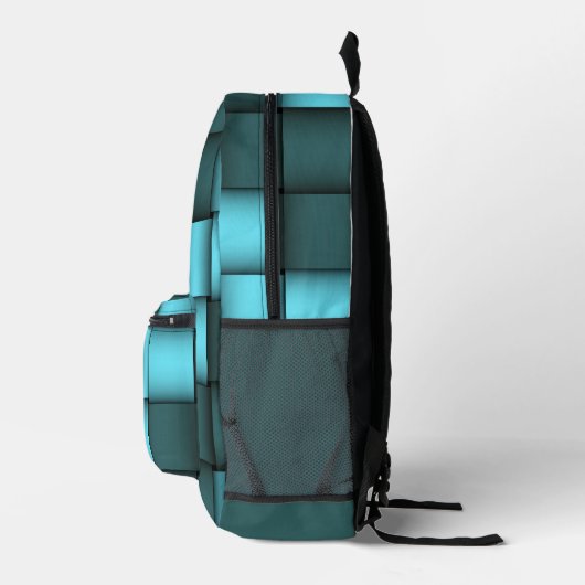 Blue Weave Pattern Backpack Bedruckter Rucksack (Rechts)