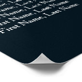 Blue Wedding 20 Table Seating Chart Poster (Ecke)