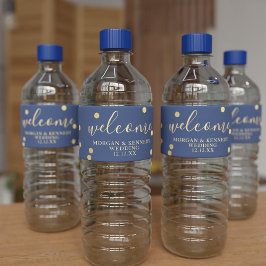 Blue Wedding - Begrüßungswasser - Flaschenetikett Wasserflaschenetikett