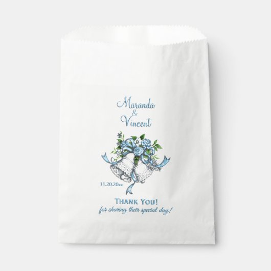 Blue Wedding Bells Geschenktütchen (Vorderseite)