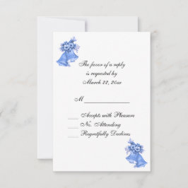 Blue Wedding Bells Personalisiert RSVP Karte