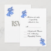 Blue Wedding Bells Personalisiert RSVP Karte (Vorne/Hinten)