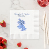 Blue Wedding Bells Personalisiert Serviette (Beispiel)