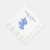 Blue Wedding Bells Personalisiert Serviette (Ecke)