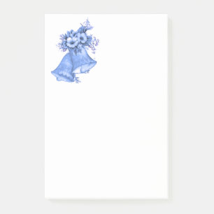Blue Wedding Bells Post-it Klebezettel