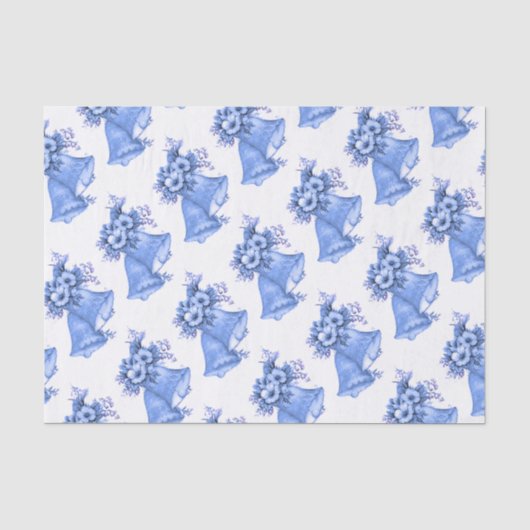 Blue Wedding Bells Seidenpapier (Vorderseite)