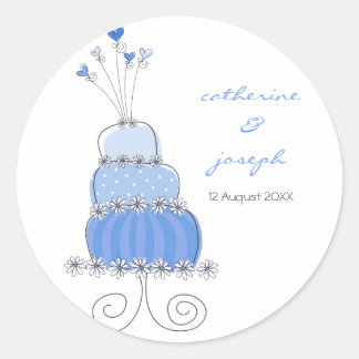 Blue Wedding Cake Vielen Dank für Ihr Geschenk Lab Runder Aufkleber
