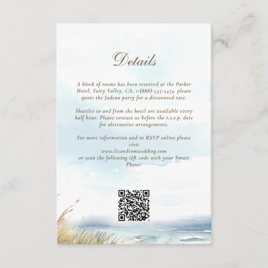 Blue Wedding Card Begleitkarte (Vorderseite)