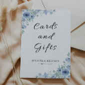 Blue Wedding Cards and Gifts Sign, Einladung