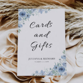 Blue Wedding Cards and Gifts Sign, Einladung