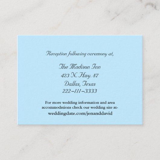 Blue Wedding Cards Begleitkarte (Vorderseite)