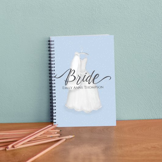 Blue Wedding Custom Bride Personalisiert Notizblock
