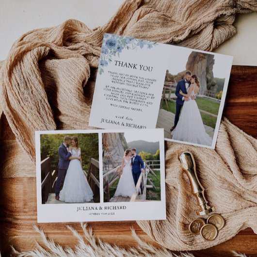 Blue Wedding Dankeschön Card Einladung