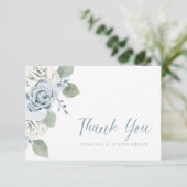 Blue Wedding Dankeskarte (Stehend Vorderseite)