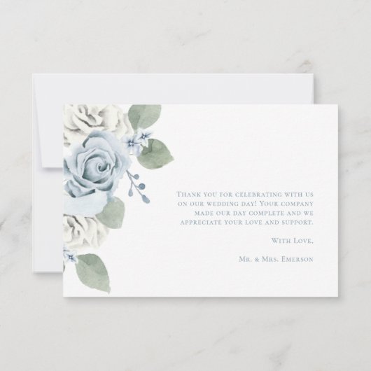 Blue Wedding Dankeskarte (Rückseite)