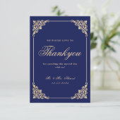 Blue Wedding der islamischen Marine Dankeschön Kar Dankeskarte (Stehend Vorderseite)