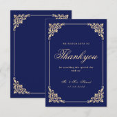 Blue Wedding der islamischen Marine Dankeschön Kar Dankeskarte (Vorne/Hinten)