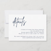 Blue Wedding Details Card RSVP Karte (Vorderseite)