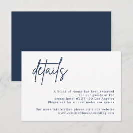 Blue Wedding Details Card RSVP Karte
