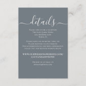 Blue Wedding Details Einfache Minimal Begleitkarte (Vorderseite)