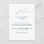 Blue Wedding Details Script Custom Begleitkarte (Vorderseite)