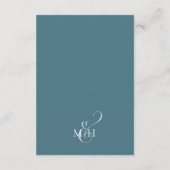 Blue Wedding Details Script Custom Begleitkarte (Rückseite)