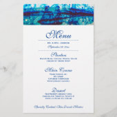Blue Wedding Dinner Menu (Vorderseite)