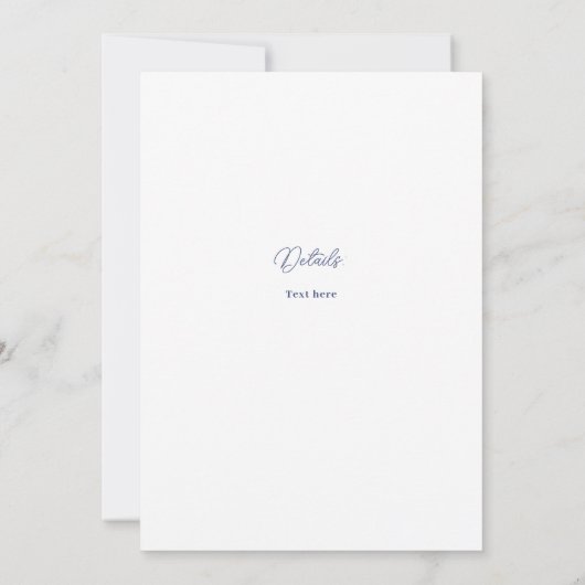 Blue Wedding Einladung (Rückseite)