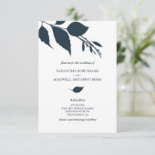 Blue Wedding Einladung mit QR Code (Stehend Vorderseite)