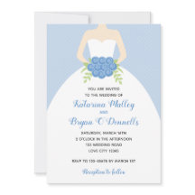 Blue Wedding Einladungen (elegantes Bridal Gown)