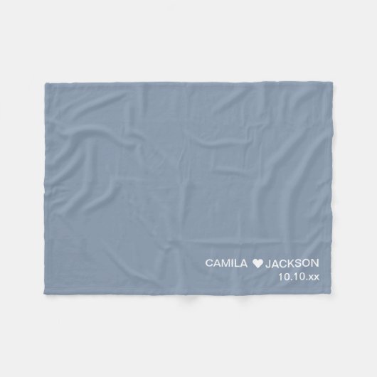 Blue Wedding Fleece Blanket Gefallen (Vorderseite (Horizontal))