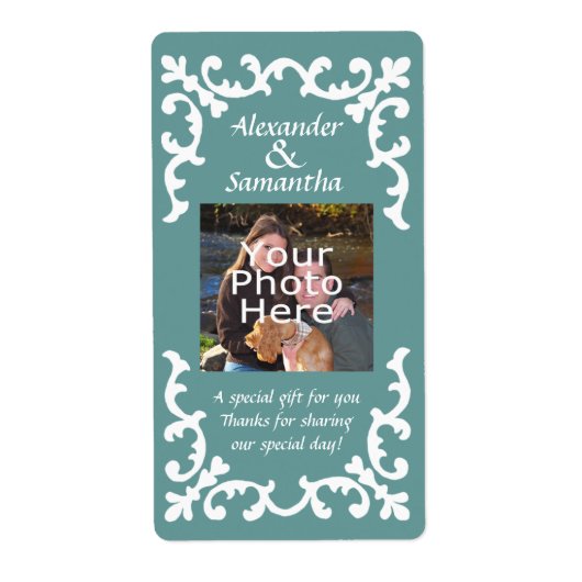 Blue Wedding Geschenk oder Gefälligkeitskennzeichn (Vorne)