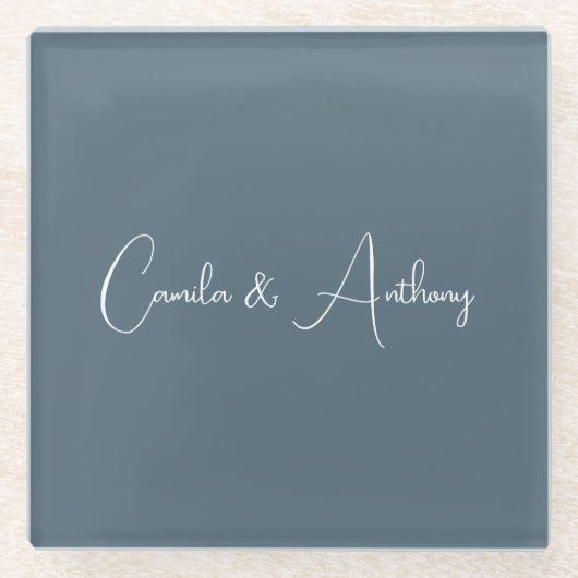 Blue Wedding Glasuntersetzer (Vorderseite)